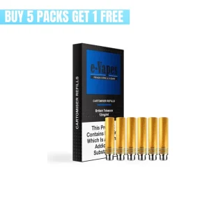 E-Vapes Cartomizers (Pack of 5) - British Tobacco 12mg