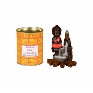 Goloka Backflow Cones - Nag Champa Backflow Incense 24 Cones