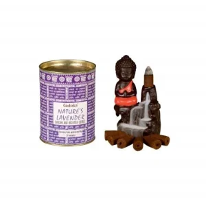 Goloka Backflow Cones - Nature's Lavender Backflow Incense 24 Cones
