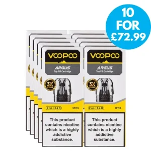 Box Of 10 – Voopoo Argus Top Fill Replacement Pods 2ml Multipack
