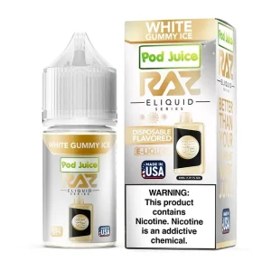 Pod Juice x RAZ White Gummy Ice TFN Salt Vape Juice 30ml - 20MG