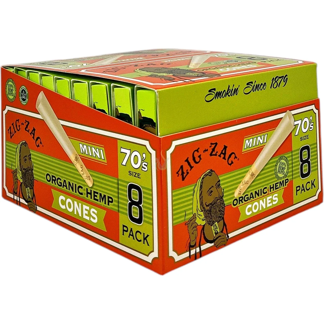 Zig Zag Mini 70s Organic Cones 18ct Case
