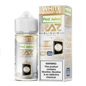 Pod Juice x RAZ White Gummy Ice Synthetic Vape Juice 100ml - 3mg