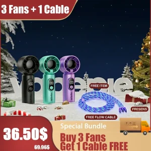 Buy 3 Vapepie High-Speed Mini Fans, Get 1 Free 3-in-1 LED Cable | Vape