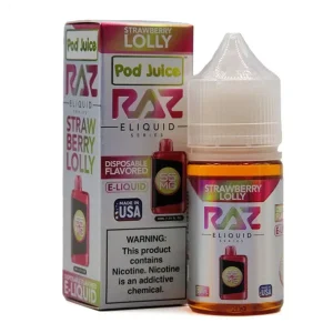 Strawberry Lolly - 55mg - Pod Juice X Raz Salt - 30mL