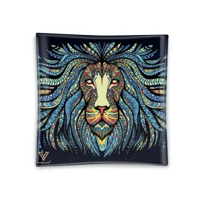 V Syndicate Tribal Lion Square Glass Ashtray - 4.5in