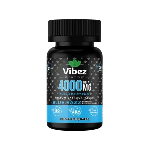 Vibez Kratom Extract 4000mg Tablets - Blue Razz