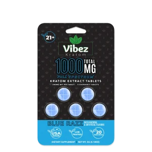 Vibez Kratom Tablets – 1000mg – Blue Razz