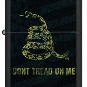 Zippo Lighter - Don't Tread On Me Gadsden Black Flag