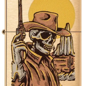 Zippo Lighter - Sepia Wild West Skeleton